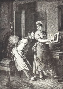 Maid Taking Liberties and Overheard by Mistress of House by Unknown artist