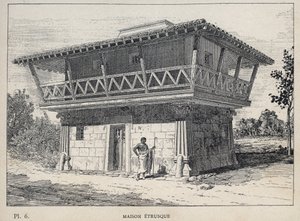 Etruscan House - engraving of 1889 in 