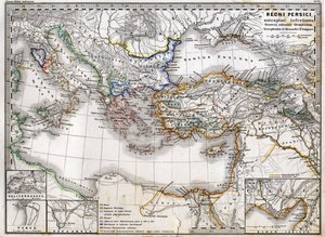 Map of the Persian Empire during the reign of Alexander The Great. Atlas of 1865. by Unknown artist