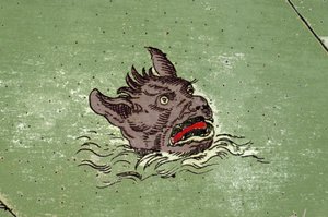 Marine monster with the head of a demon. (detail)