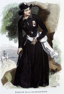 Marquise de La Rochejaquelein (1772 - 1857) (on the Chest the Insignia of the Vendéens) - Engraving of the 19th Century by Unknown artist