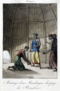 Marriage in the Mandingues (Mali?), Africa - engraving by Unknown artist