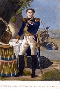 Marshal Laurent Marquis de Gouvion Saint Cyr at the Battle of Dresden in 1813 by Unknown artist