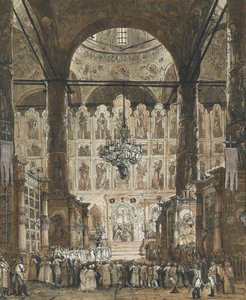 Mass at the Cathedral of the Dormition in the Moscow Kremlin by Unknown artist