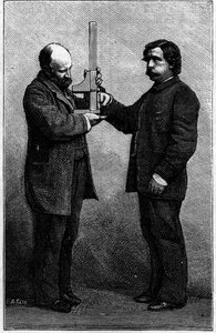 Method of identification of the font: measurement of the middle finger by means of a sliding compass. Engraving in 