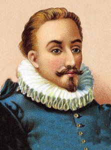 Miguel de Cervantes Saavedra 1547-1616 - Portrait of Miguel de Cervantes, Spanish poet and playwright by Unknown artist