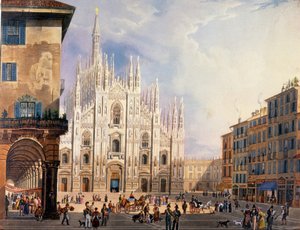 Milan, Duomo Square around 1825