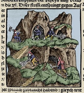 Mines in the 15th Century (Engraving from Johann Stumpff