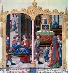Miracles of Saint Louis: King Louis IX Healing a Paralytic from the Book of Facts Monsignor Saint Louis by Unknown artist