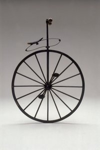 Monocycle with Wooden Wheels from 1870