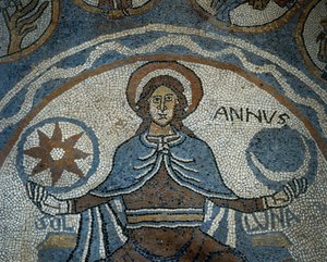 Mosaic floor depicting the months of the year
