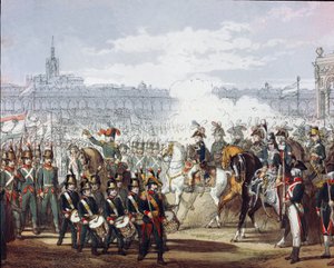 Napoleon Bonaparte (1769-1821) Reviews the Lombard and Cispadan Legion of the Militia on 09/07/1797 by Unknown artist