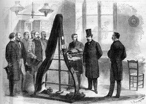 Napoleon III visited the offices of the electric telegraph at the Ministry of the Interior in 1866. by Unknown artist