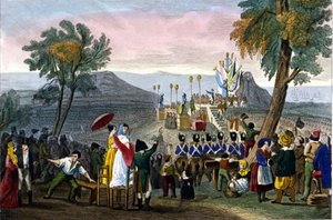Napoleon I handed over the Legion of Honour to the soldiers at Camp de Boulogne on August 16 by Unknown artist