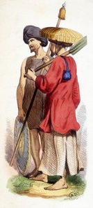 Natural (Vietnamese indigenous) and Cochinese soldier. Vietnam c. 1840