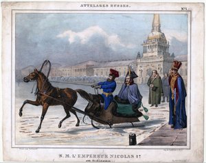 Nicholas I of Russia in a sleigh