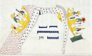 Nut, Egyptian Deity of Heaven and the Barque of the Sun - in Monuments of Egypt and Upper Nubia by Ippolito Rosellini