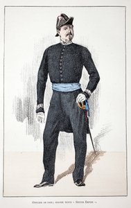 Officer of the Peace, Great Second Empire (1852-1870). Eau forte en couleurs, for illustration 