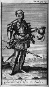 Orders of Knight. Knight of the Sword in Sweden in the 16th century. In History of military orders or knights, of the secure and routine militias of both sex, which have been established up to now. Edition taken from Abbe Giustiniani, R.P.Bonani, M. Her