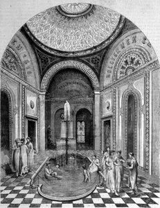 Oriental baths in Budapest. The pink room by Unknown artist