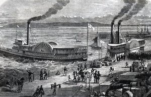 Paddle steamers at the Levee