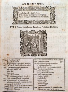 Page from Amfiparnaso Madrigal Comedy by Orazio Vecchi