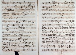 Page of Musical Score of Great Symphony by Christian Cannabich by Unknown artist