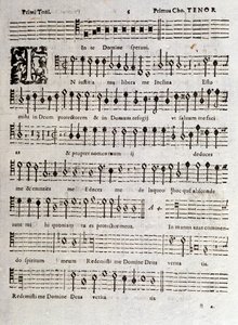 Page of musical score of Psalms (op 16) by Ludovico Viadana by Unknown artist