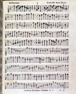 Page of Musical Score of Sinfonie Musicali by Ludovico Viadana by Unknown artist