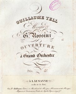 Page of musical score of the overture of William Tell, opera by Gioacchino Rossini by Unknown artist