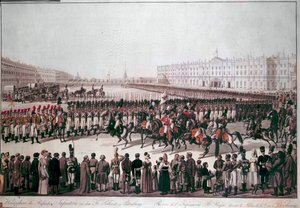 Parade of the Russian Infantry. Prints from the beginning of the 19th century