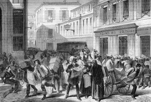 Paris 1869: the newspaper hall, rue du croissant