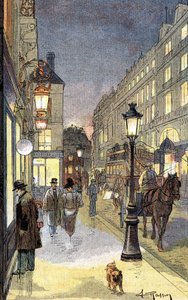 Paris by Night, Illustration Late 19th Century by Unknown artist