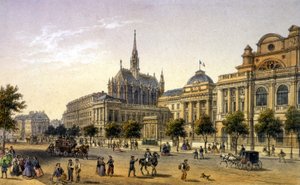 Paris: View of the Palais de Justice, Engraving 1st Half 19th Century by Unknown artist