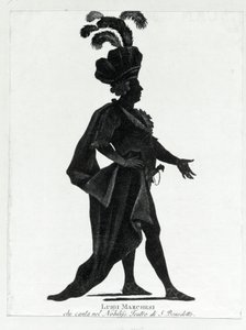 Performance of the Italian castrate Luigi Marchesi (1754 - 1829) also known as Marchesini singing at the theater of San Benedetto.