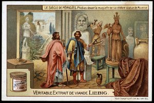 Pericles century (495-429 BC): the sculptor Phidias (490-430 BC) in front of the model of his famous statue of Minerva by Unknown artist