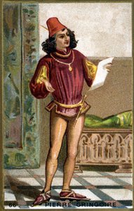 Pierre Gringoire, French Dramatic Poet. 19th Century Chromolithography by Unknown artist