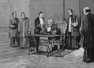 Pope Leo XIII sends his message of the jubilee, recorded by phonograph, to the American people