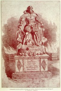 Portrait-Charge of Philip II on the Spanish Inquisition - Engraving by Unknown artist