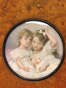 Portrait Miniature of Grand Duchesses Olga, Tatiana, and Maria of Russia, circa 1900 by Unknown Artist