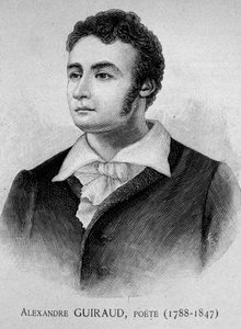 Portrait of Alexandre Guiraud, poet (1788-1847) - engraving, 19th century by Unknown artist