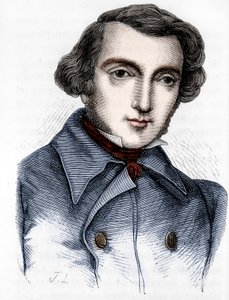 Portrait of Alexis de Tocqueville (1805-1859), French historian and politician. Engraving 19th century.