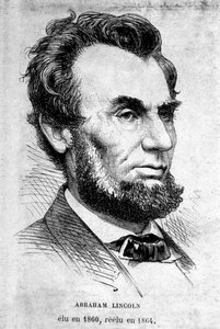 Portrait of American President Abraham Lincoln (1809 - 1865). by Unknown artist