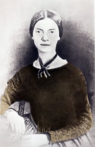 Portrait of American poet Emily Dickinson (1830-1886) from a photograph circa 1846-1847