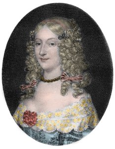 Portrait of Anne-Genevieve de Bourbon-Conde (1619-79), Duchess of Longueville - Engraving of the 19th Century by Unknown artist