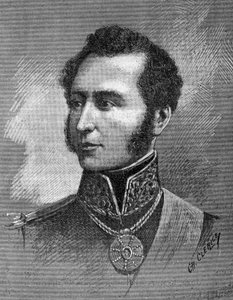 Portrait of Antonio Jose de Sucre - Venezuelan independence leader - engraving by Unknown artist