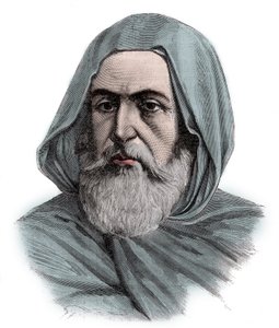 Portrait of Ben Mahi Ed Din Abd El Kader (Abd El-Kader), Amir of Mascara, military and religious leader - engraving 1883 by Unknown artist