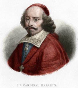 Portrait of Cardinal Jules Mazarin (Giulio Raimondo Mazzarino or Mazarino) (1602-1661) (engraving of 1854)