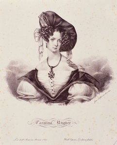 Portrait of Caroline Ungher (Unger) (engraving) by Unknown artist