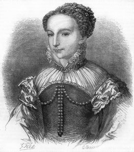 Portrait of Catherine de Medicis (Caterina de Medici) (1519-1589) wife of Henry II King of France. 19th century engraving by Unknown artist